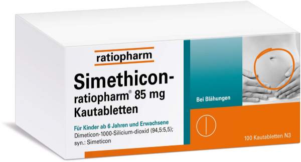 Simethicon-ratiopharm 85 mg 100 Kautabletten