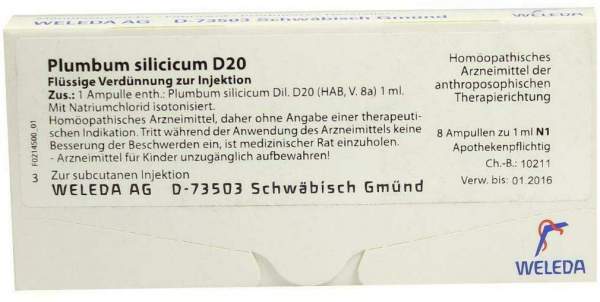Weleda Plumbum Silicicum D20 8 X 1 ml Ampullen