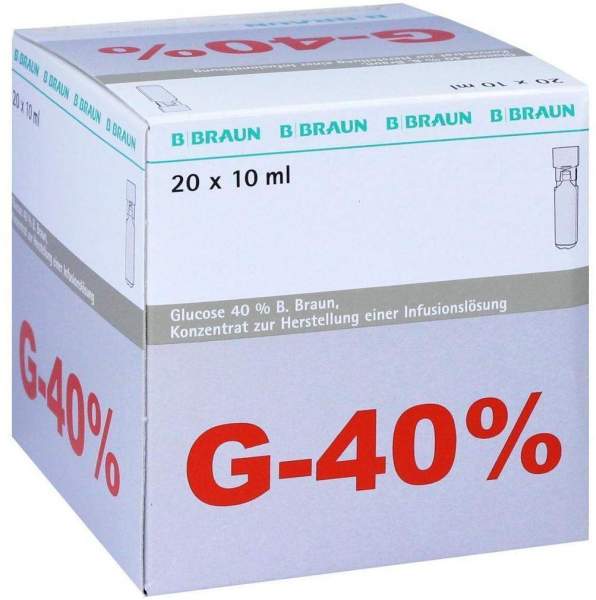 Glucose 40 % Braun Mini Plasco Connect 20 X 10 ml