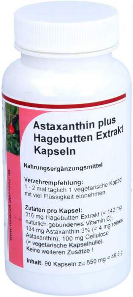 Astaxanthin 4 mg plus Hagebutten Extrakt Kapseln 90 Stück