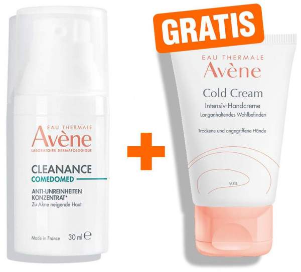 Avene Cleanance Comedomed Anti Unreinheiten Konzentrat 30 ml + gratis Cold Cream Intensiv Handcreme 50 ml