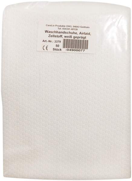 Waschhandschuhe Airlaid Weiss Geprägt 50 Handschuhe