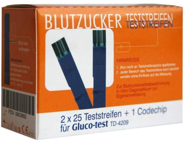 Gluco Test für TD-4209 50 Blutzuckerteststreifen