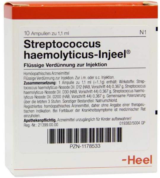 Heel Steptococcus Haemolyticus-Injeel 10 Ampullen