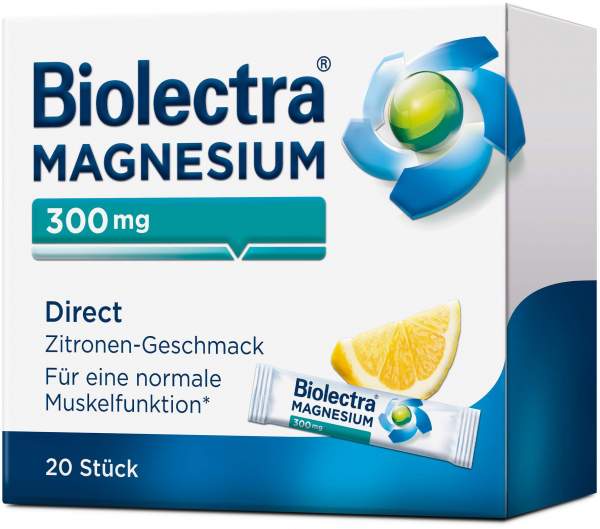 Biolectra Magnesium 300 mg Direct Zitronengeschmack 20 Beutel