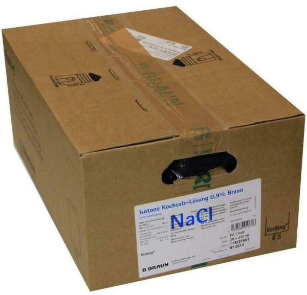 Kochsalzlösung 0,9% Braun Ecobag 20 X 250 ml Infusionslösung