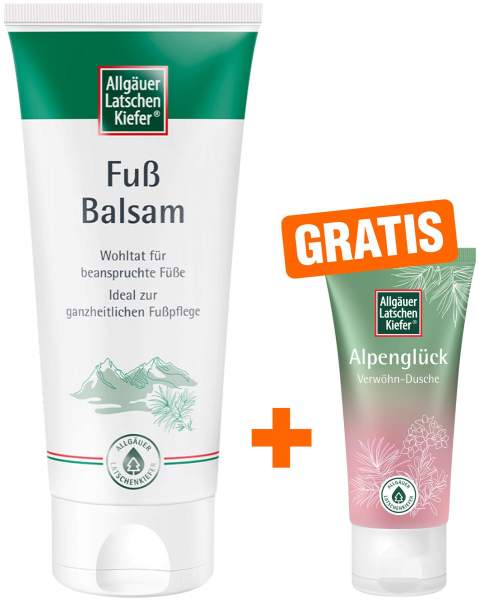 Allgäuer Latschenkiefer Fußbalsam 200 ml + gratis Allgäuer Latschenkiefer Alpenglück Dusche 30 ml