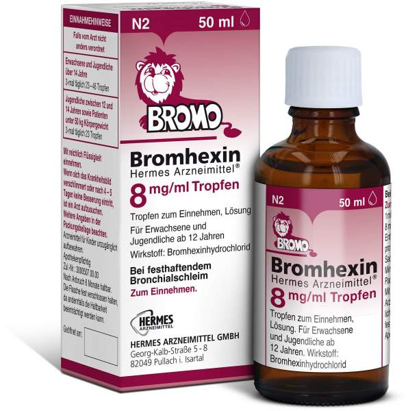Bromhexin Hermes Arzneimittel 8 mg pro ml 50 ml Tropfen