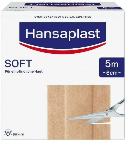 Hansaplast Soft Pflaster 6 cm X 5 M Rolle