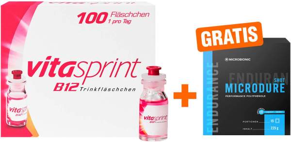 Vitasprint B12 30 Trinkfläschchen + gratis Microbionic Microdure Shot 15 Sachets
