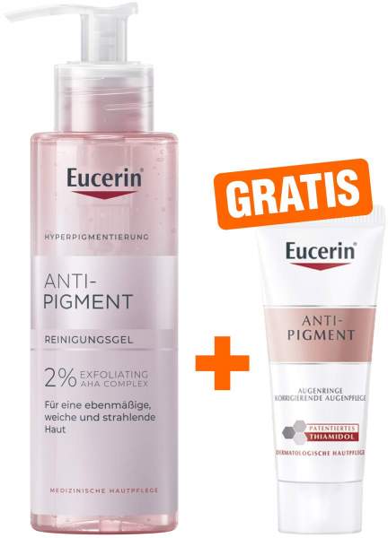 Eucerin Anti-Pigment Reinigungsgel 200 ml + gratis Eucerin Anti-Pigment Augenpflege Augenringe 5 ml