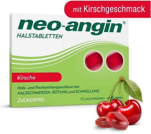 Neo Angin Halstabletten Kirsche Zuckerfrei 12 Lutschtabletten