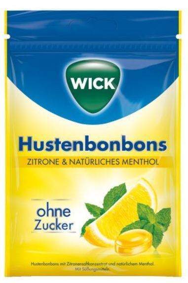 Wick Zitrone und Natürliches Menthol Ohne Zucker 72 G Bonbons