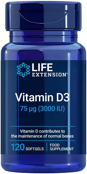 Vitamin D3 75 µg 3000 Iu 120 Weichkapseln