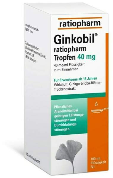 Ginkobil Ratiopharm Tropfen 40 mg 100 ml