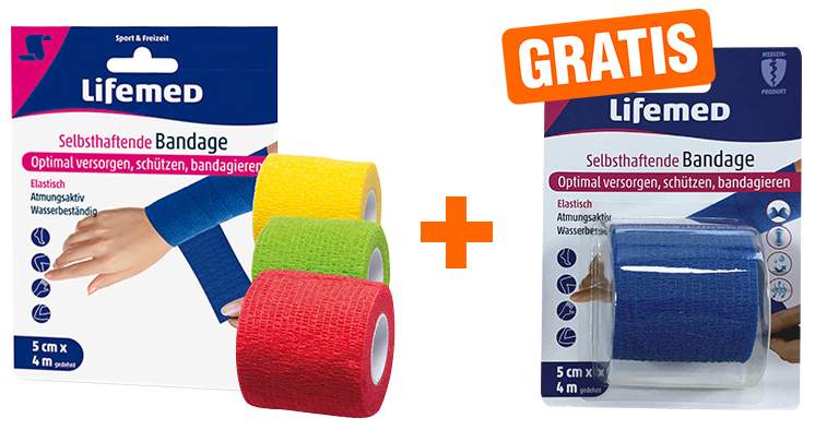 Bandage 5cm x 4 m 3er Set 1 x Gratisfarbig sortiert Selbsthaftende ...