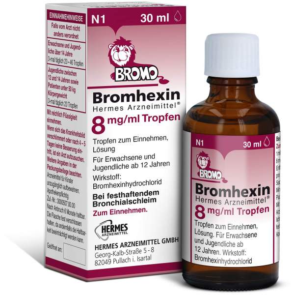 Bromhexin Hermes Arzneimittel 8 mg pro ml 30 ml Tropfen