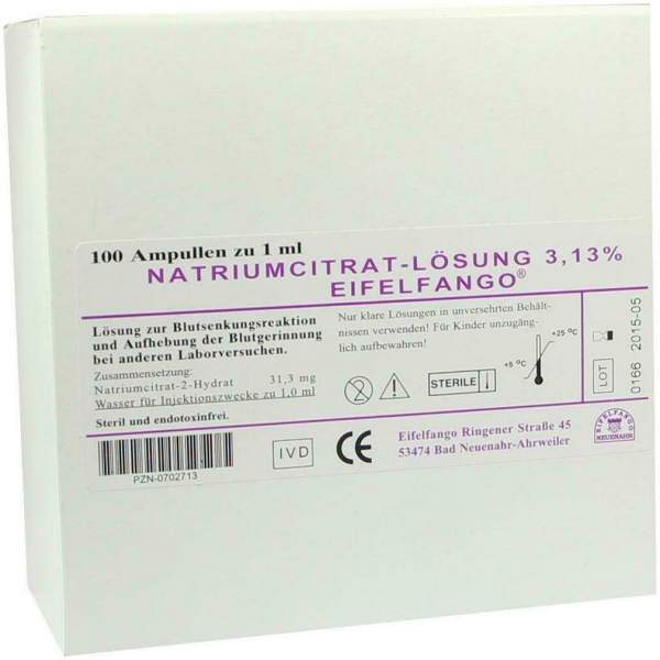 Natrium Citricum 3,13% 100 X 1 ml Ampullen