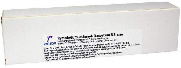 Weleda Symphytum Ethanol. Decotum D3 Salbe 70 G