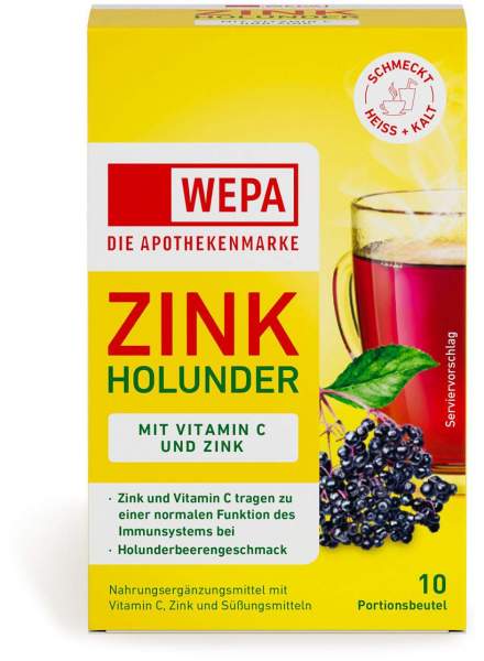 Wepa Zink Holunder + Vitamin C + Zink zuckerfrei 10 x 10 g Pulver
