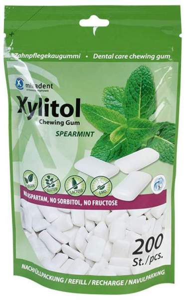 Miradent Xylitol Chewing Gum Refill Spearmint 200 Stück