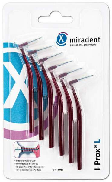 Miradent I-Prox L 6 x 0.8 mm bordeaux Interdentalbürste