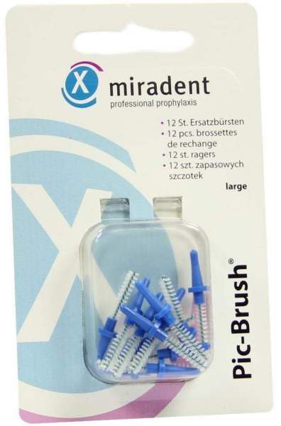 Miradent Pic Brush Interdentalbürste Blau 3 mm Large 12 Zahnbürste