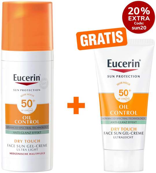 Eucerin Sun Oil Control Face Gel-Creme LSF 50+ 50 ml + gratis Sun Gel-Creme Oil Control 20 ml