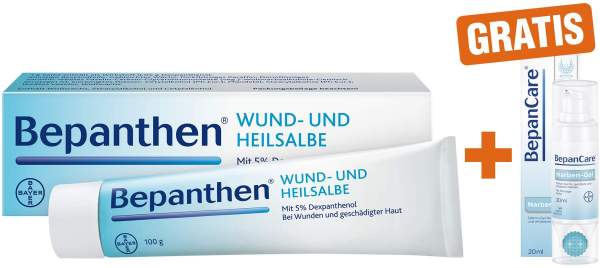 Bepanthen Wund u Heilsalbe 100g + BepanCare Narben-Gel mit Massageroller 20 ml