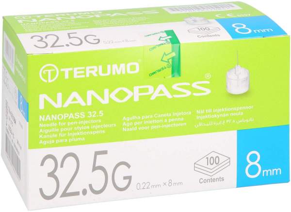 Terumo Nanopass 32,5 Pen Kanüle 0,22 X 8 mm 100 Stück
