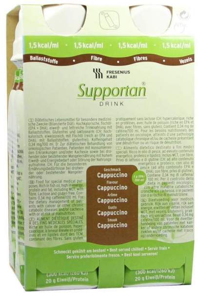 Supportan Drink Cappuccino Trinkflasche 4 X 200 ml