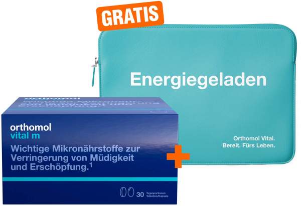 Orthomol Vital M 30 Tabletten und 30 Kapseln 1 Kombipackung + gratis Laptop-Tasche 1 Stück
