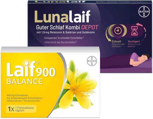 Lunalaif Guter Schlaf Kombi Depot 30 Tabletten + Laif 900 Balance 100 Tabletten