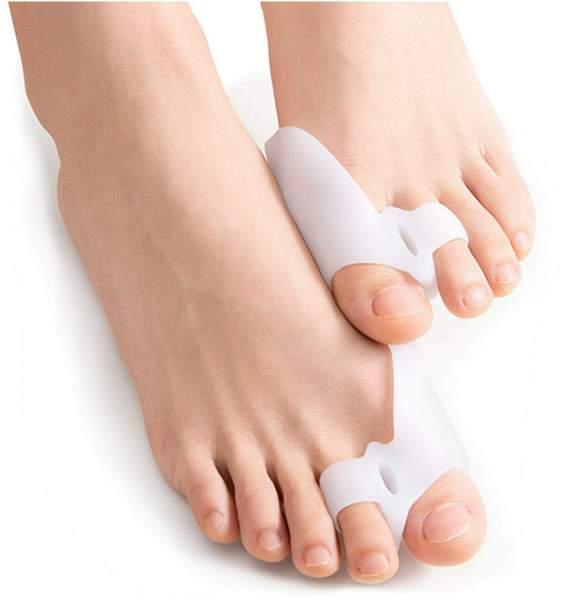 Halluxschutz Gel-Double-Ring mit Ballenschutz, weiß 2er Set