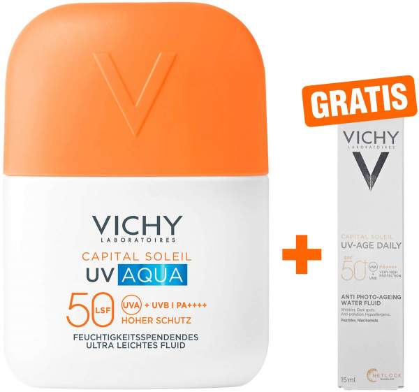Vichy Capital Soleil UV-Aqua Fluid LSF 50 50 ml + gratis Vichy Capital Soleil UV-Age Daily LSF50+ 15 ml