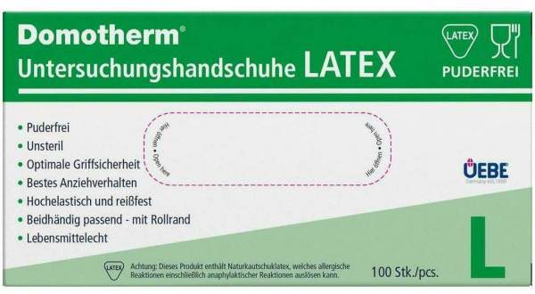 Domotherm Unt.Handschuhe Latex Unsteril Pf L Wei s