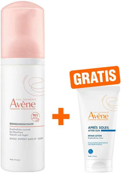 Avene Reinigungsschaum 150 ml + gratis Repair-Lotion nach der Sonne 50 ml