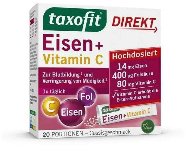 taxofit Eisen + Vitamin C Direkt Granulat 20 Sticks