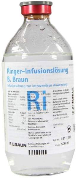 Ringer Lösung B.Braun Glas Infusionslösung 500 ml Infusionslösung