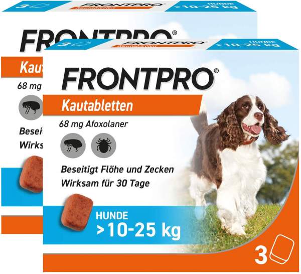 Frontpro 68 mg für Hunde 10-25 kg 2 x 3 Kautablette