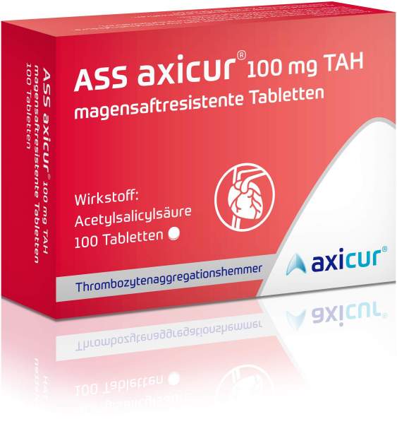 ASS axicur 100 mg TAH 100 magensaftresistente Tabletten