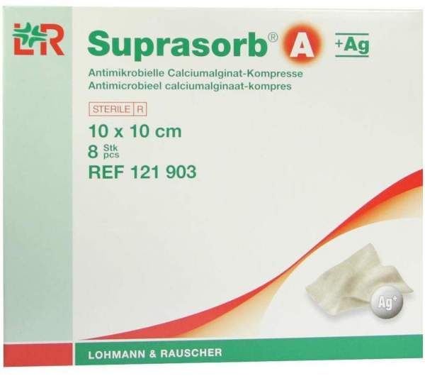 Suprasorb A+ag Antimikrobelle Calciumalginat-Kompresse 10x10cm