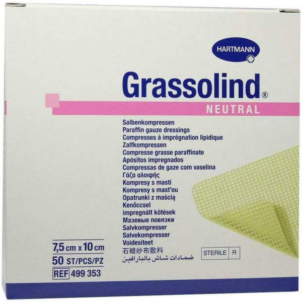 Grassolind Salbenkompressen 7,5 X 10 cm Steril 50 Kompressen