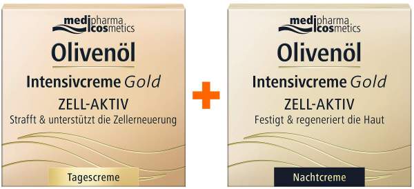 Olivenöl Intensivcreme Gold Zell Aktiv Tagecreme 50 ml + Intensivcreme Gold Zell Aktiv Nachtcreme 50 ml