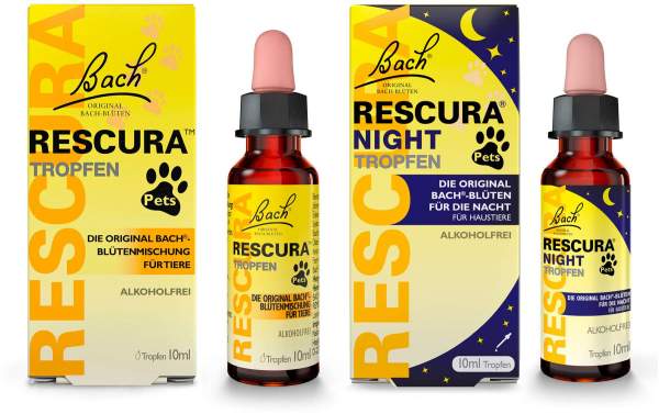 Bach Original Rescura Pets 10 ml Tropfen + Bach Original Rescura Night Pets 10 ml Tropfen