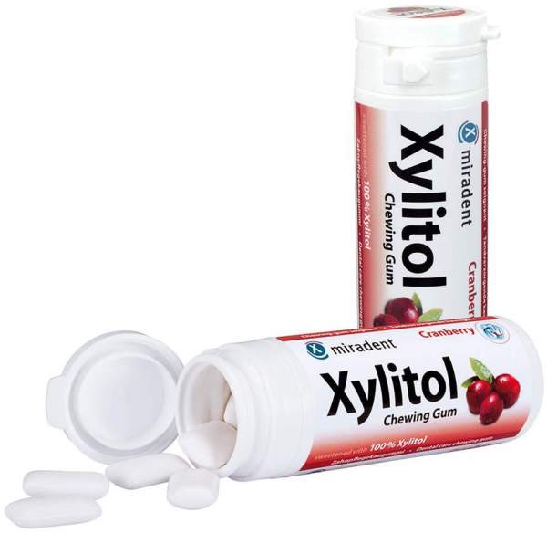 Miradent Xylitol Chewing Gum Cranberry 30 Kaugummis