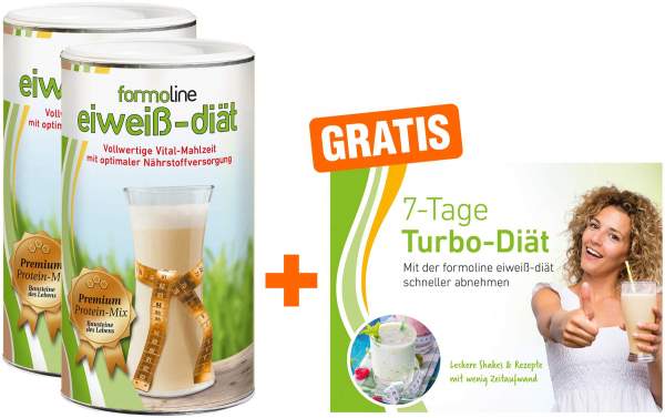 Formoline Eiweiß Diät 2 x 480 g Pulver + gratis Booklet 7-Tage Turbo-Diät 1 Stück