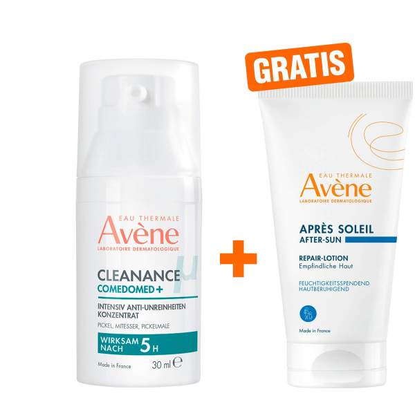 Avene Cleanance Comedomed Anti- Unreinheiten Konzentrat 30 ml + gratis Repair-Lotion nach der Sonne 50 ml
