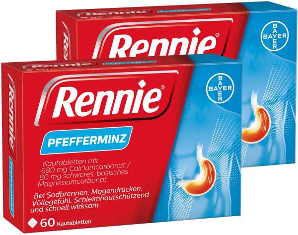 Rennie Pfefferminz 2 x 60 Kautabletten