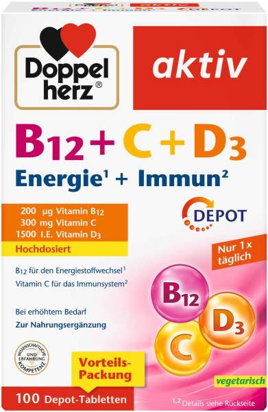 Doppelherz Aktiv B12 + C + D3 Depot Aktiv 100 Tabletten